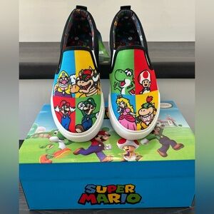 Officially Licensed Super Mario Bros Slip on Shoes Youth Unisex Multiple Sizes
